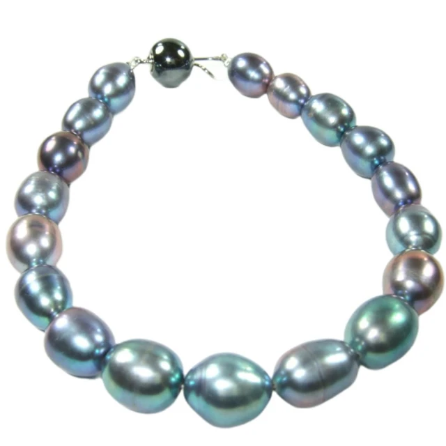 【小樂珠寶】黑紫米型天然淡水珍珠養珠手鍊手環(約會魅力大提升)