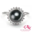 【CC Diamond】南洋珠-黑珍珠戒指(*正圓強光幾乎無瑕*)