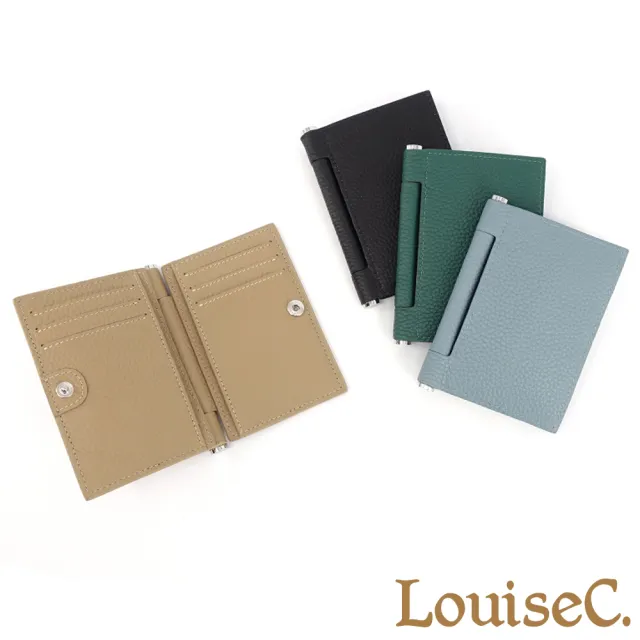 【LouiseC.】雙11 真皮包包  Tree House 牛皮 簡約對開釦式真皮卡夾 4色 YS6002