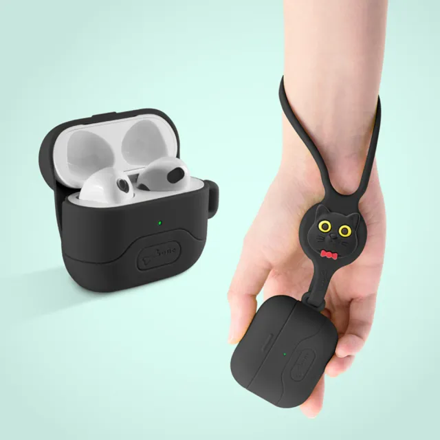 【Bone 蹦克】AirPods 3 手掛保護套-附手掛繩(矽膠保護殼 I Phone 蘋果手機配件)