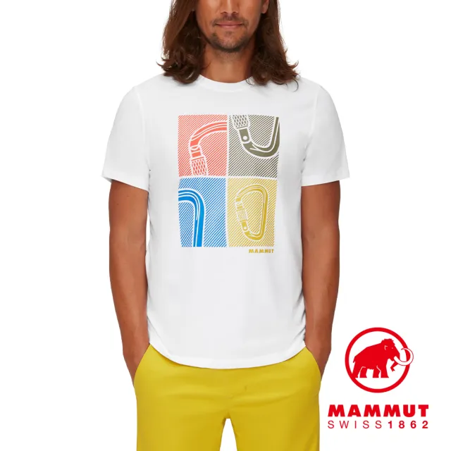 【Mammut 長毛象】Sloper T-Shirt Carabiners Men 機能短袖T 男款 白色 #1017-04160