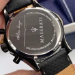 【MASERATI 瑪莎拉蒂】瑪莎拉蒂男錶型號R8871627004(黑色錶面黑錶殼黑紅色真皮皮革錶帶款)