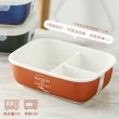 【小茉廚房】微波陶瓷便當盒 三格分層(4色任選/可微波 可烤箱)
