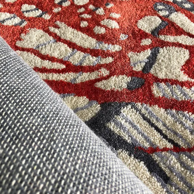 【山德力】舞蝶紅羊毛地毯-200x290cm(生活美學)