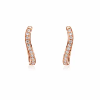 【蘇菲亞珠寶】14RK 弧線造型 鑽石耳環