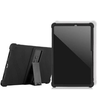 【VXTRA】三星 Samsung Galaxy Tab S8 全包覆矽膠防摔支架保護軟套-黑 X700 X706