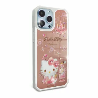 【apbs】三麗鷗 Kitty iPhone 13 Pro Max / 13 Pro / 13 軍規防摔鏡面水晶彩鑽手機殼(燭光凱蒂)