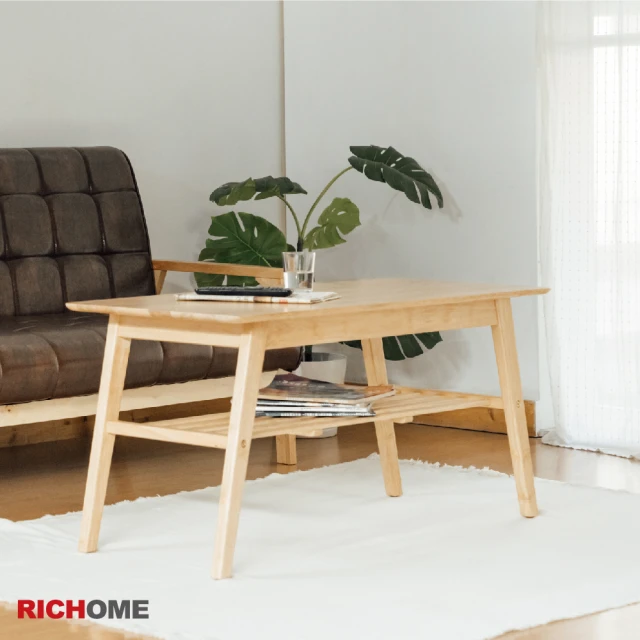 RICHOME 村上和風實木大茶几/茶几桌/客廳桌/咖啡桌/工作桌/大方桌(質感實木多用途 2色可選)