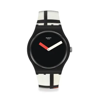 【SWATCH】龐畢度藝術中心聯名 紅藍白的構成 蒙德里安 New Gent 原創系列 手錶 瑞士錶 錶(41mm)