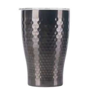 【Tiamo】真空錘紋陶瓷隨手杯360ml-鈦黑(HE5165TBK)