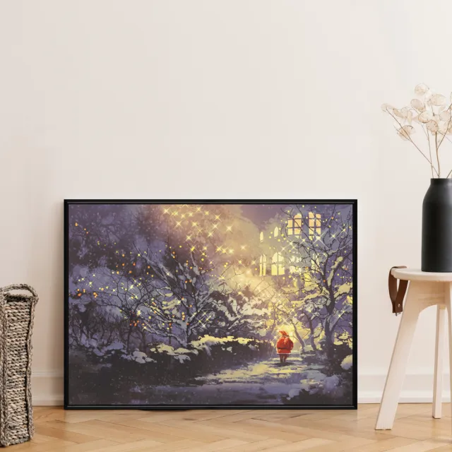 【菠蘿選畫所】聖誕老人 • 星光熠熠-42x60cm(交換禮物/北歐風/客廳掛畫/空間佈置/聖誕節掛畫)