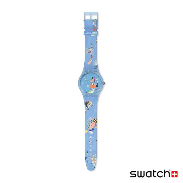 【SWATCH】龐畢度藝術中心聯名 藍天 康丁斯基 New Gent 原創系列 手錶 瑞士錶 錶(41mm)