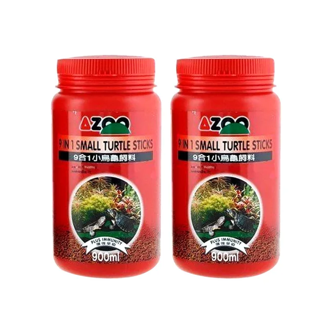 【AZOO】9合1小烏龜飼料900mlX2罐(烏龜及兩棲爬蟲動物)