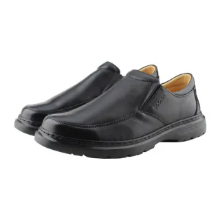【SCONA 蘇格南】全真皮 輕量Q彈套式商務鞋(黑色 0877-1)