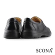 【SCONA 蘇格南】全真皮 輕量Q彈套式商務鞋(黑色 0877-1)