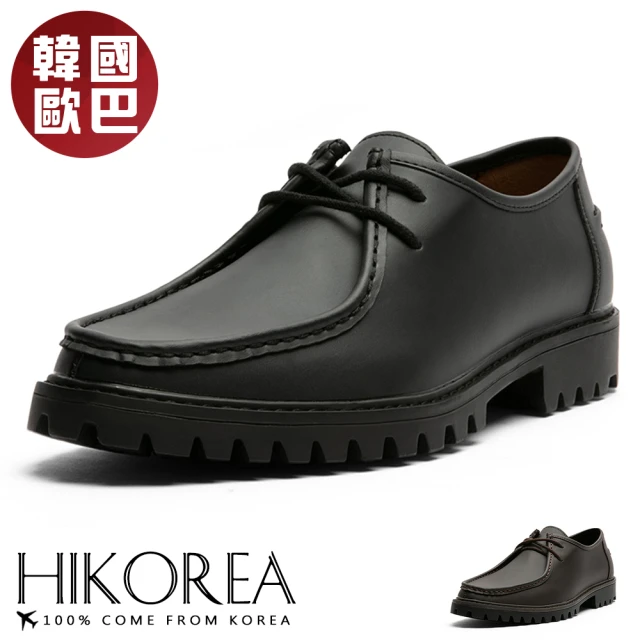 【HIKOREA】韓國空運。歐爸紳士圓頭3CM休閒皮鞋/版型偏小(73-453共2色/現+預)