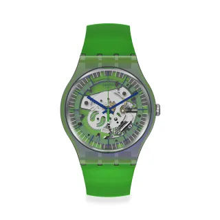 【SWATCH】New Gent 原創系列手錶SHIMMER GREEN微光 綠色 瑞士錶 錶(41mm)