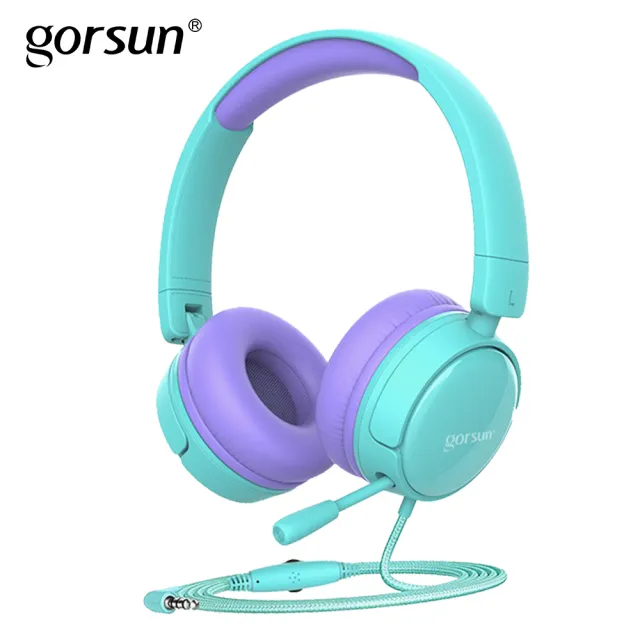 【Gorsun】A62高品質兒童耳機(附麥克風/柔軟耳罩/收納攜帶)