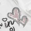 【OUWEY 歐薇】俏麗刺繡字母點鑽愛心高含棉上衣3222081202(白)