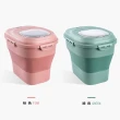 【Ashley House】新升級-可折疊多功能掀蓋式密封飼料桶防潮米箱(可折疊附輪款)