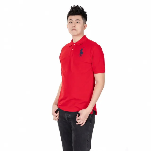 【RALPH LAUREN】RL POLO 經典刺繡大馬短袖POLO衫 上衣-青年款-紅色(百搭爆款/精選舒適/平輸品)