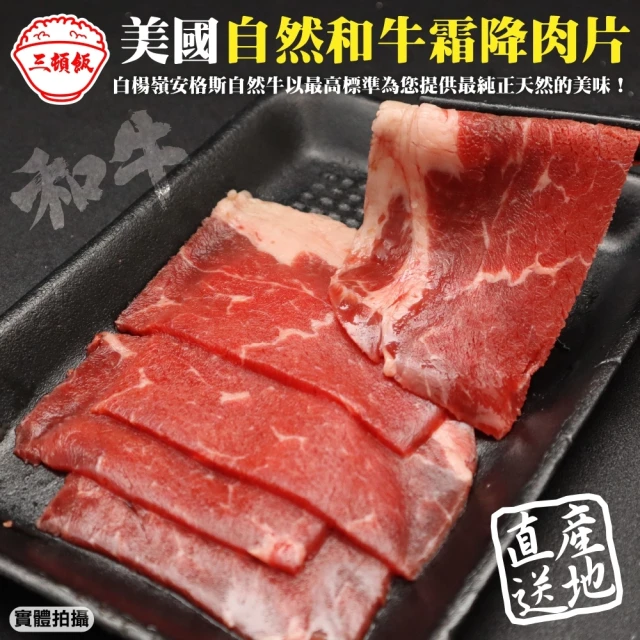 三頓飯 美國產日本級自然牛熟成霜降肉片(4盒_100g/盒)