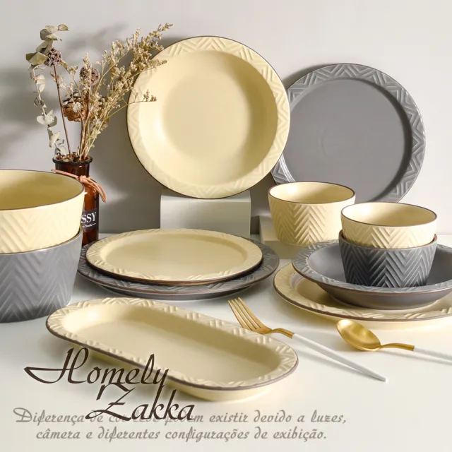 【Homely Zakka】北歐現代輕奢風幾何啞光釉陶瓷碗盤餐具_大圓平盤25cm-2色任選(餐具 餐碗 盤子 器皿)