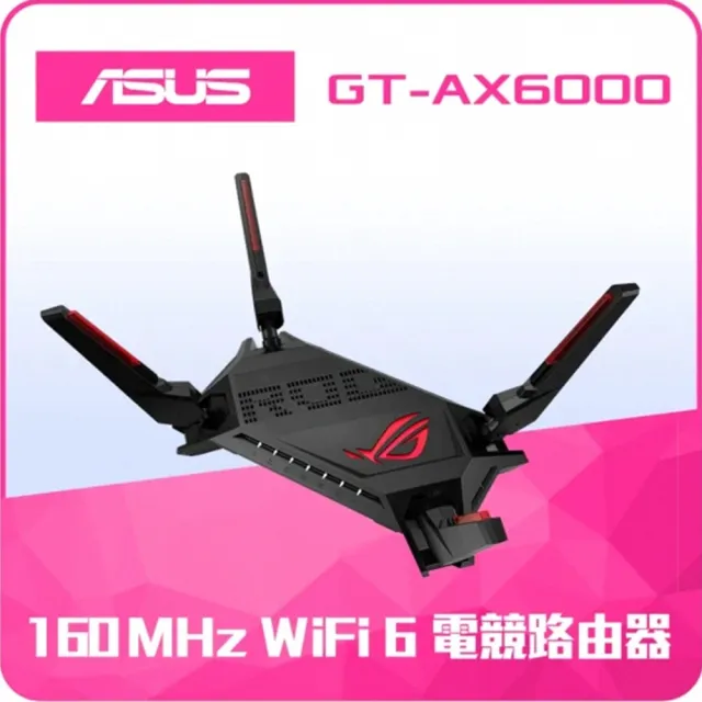 【ASUS 華碩】WiFi 6 雙頻 AX6000 AiMesh RGB燈效 雙2.5G埠 電競 路由器/分享器(ROG GT-AX6000)