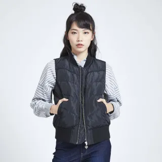 【SOMETHING】女裝 羽絨背心(黑色)