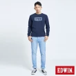 【EDWIN】男裝 人氣復刻款 丹寧LOGO長袖T恤(丈青色)