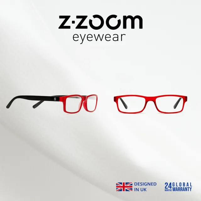 【Z·ZOOM】時尚矩形粗框款 老花眼鏡 抗藍光防護系列(老花眼鏡/抗藍光/紅色/藍色/豹紋)