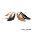 【TINO BELLINI 貝里尼】義大利進口牛皮尖頭後釦帶6.5CM跟鞋FS2T0006(白)