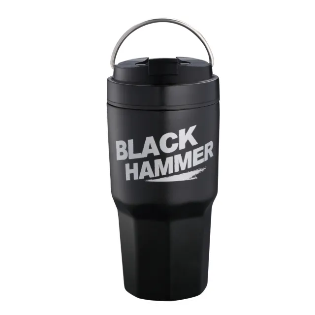 【BLACK HAMMER】買1送1 陶瓷手提旋蓋晶鑽保冰保溫冰壩杯930ml-附贈吸管(五色可選)