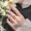 【Porabella】925純銀鋯石戒指 蝴蝶森林系戒指 公主簡約優雅 美 可調開口式 銀戒 Ring