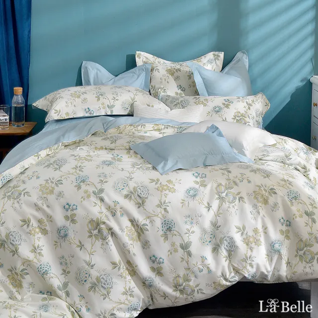 【La Belle】精梳棉防蹣抗菌吸濕排汗兩用被床包組-雙人(多款任選)