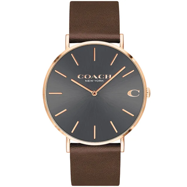【COACH】官方授權經銷商 紳士時尚皮帶手錶-41mm(14602549)