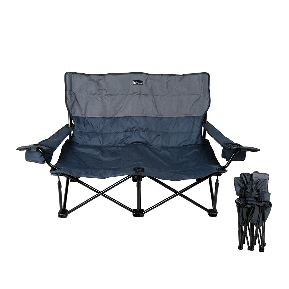 【NUIT 努特】LOVE樂芙低腳雙人椅 海系藍 雙人沙發 對對椅 摺疊椅 折合椅 折疊 小車廂 耐重160KG(NTC95SB)