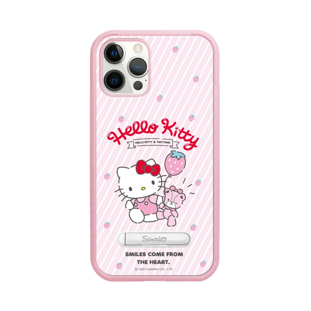【apbs】三麗鷗 x iMOS iPhone 12 Pro Max / 12 Pro / 12 軍規防摔立架手機殼(草莓凱蒂)