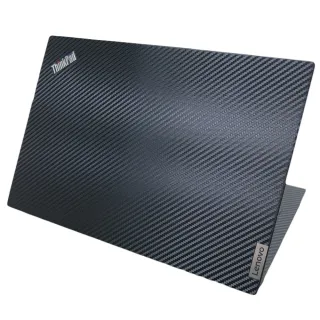 【Ezstick】Lenovo ThinkPad E14 Gen2 黑色卡夢紋 機身貼(含上蓋貼、鍵盤週圍貼、底部貼 共三張)