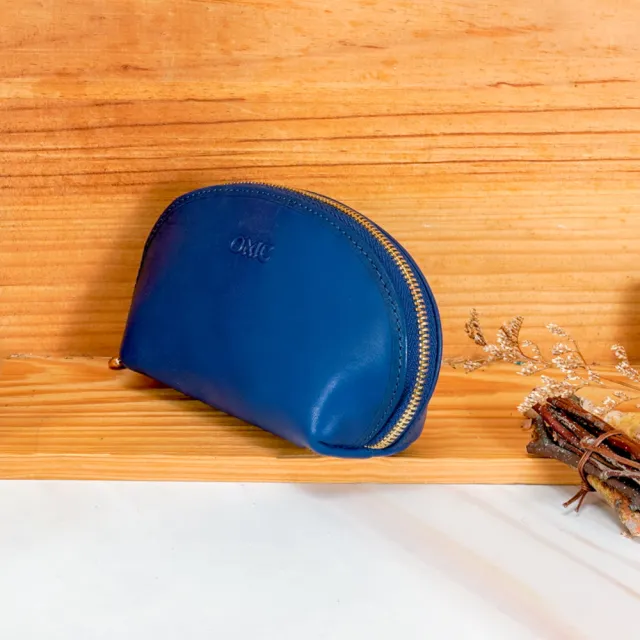 【OMC•植鞣革】貝殼造型鑰匙包零錢包95015-天藍