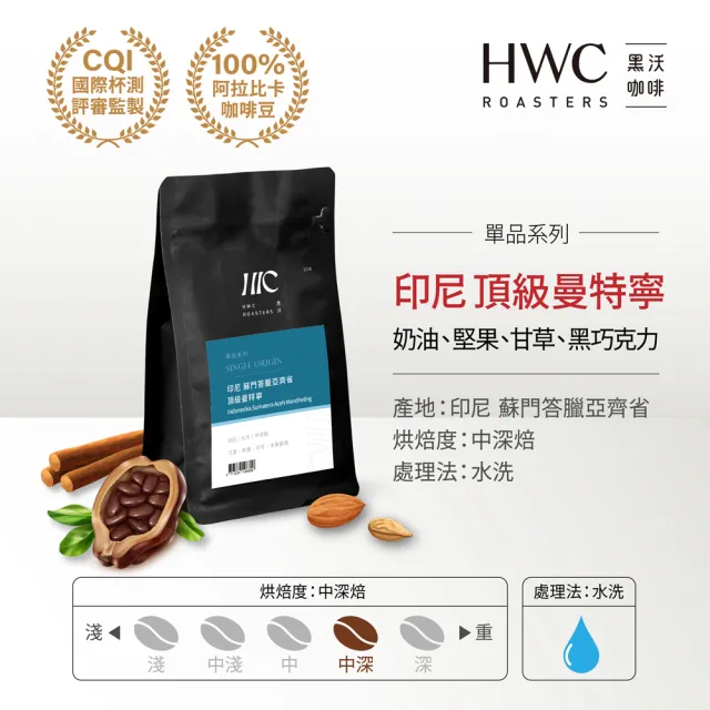 【HWC 黑沃咖啡】單品系列-半磅系列227g/包*3包(衣索比亞/瓜地馬拉/巴西/印尼)