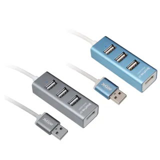 【INTOPIC】HB-37 4孔 USB HUB集線器(USB2.0/鋁合金)