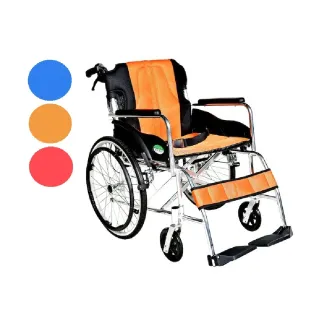 【海夫健康生活館】頤辰20吋輪椅 輪椅-B款 鋁合金/可折背/收納式/攜帶型 橘、紅、藍三色可選(YC-868)