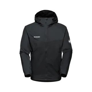 【Mammut 長毛象】Convey WB Hooded Jacket AF Men 輕量防潑水連帽風衣外套 黑色 男款 #1012-00530