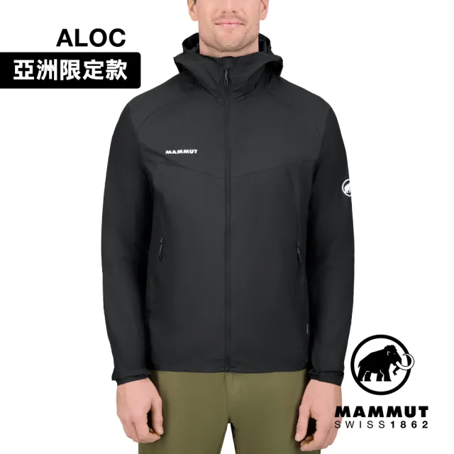 【Mammut 長毛象】Convey WB Hooded Jacket AF Men 輕量防潑水連帽風衣外套 黑色 男款 #1012-00530