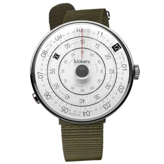 【klokers 庫克】KLOK-01-D2 灰色錶頭+單圈尼龍錶帶