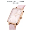 【Daniel Wellington】DW 手錶  Quadro Coral 20x26mm珍珠貝織紋小方錶-玫瑰金(DW00100509)
