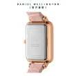 【Daniel Wellington】DW 手錶  Quadro Coral 20x26mm珍珠貝織紋小方錶-玫瑰金(DW00100509)