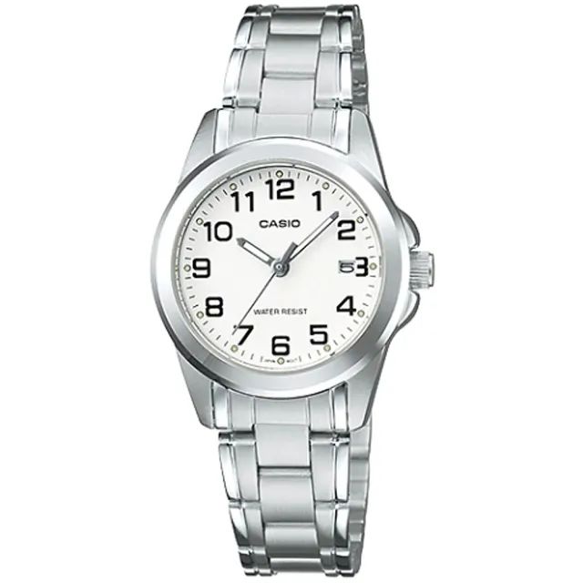 【CASIO 卡西歐】簡約典雅溫柔時尚腕錶/數字x白面(LTP-1215A-7B2)
