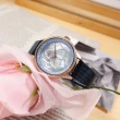 【NATURALLY JOJO】珍珠母貝 立體花瓣 米蘭編織不鏽鋼手錶 禮盒組 藍x玫瑰金框 36mm(JO96985-55R)